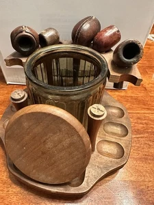 Pipe da fumo vintage 5 con supporto e humidor - Foto 1 di 10