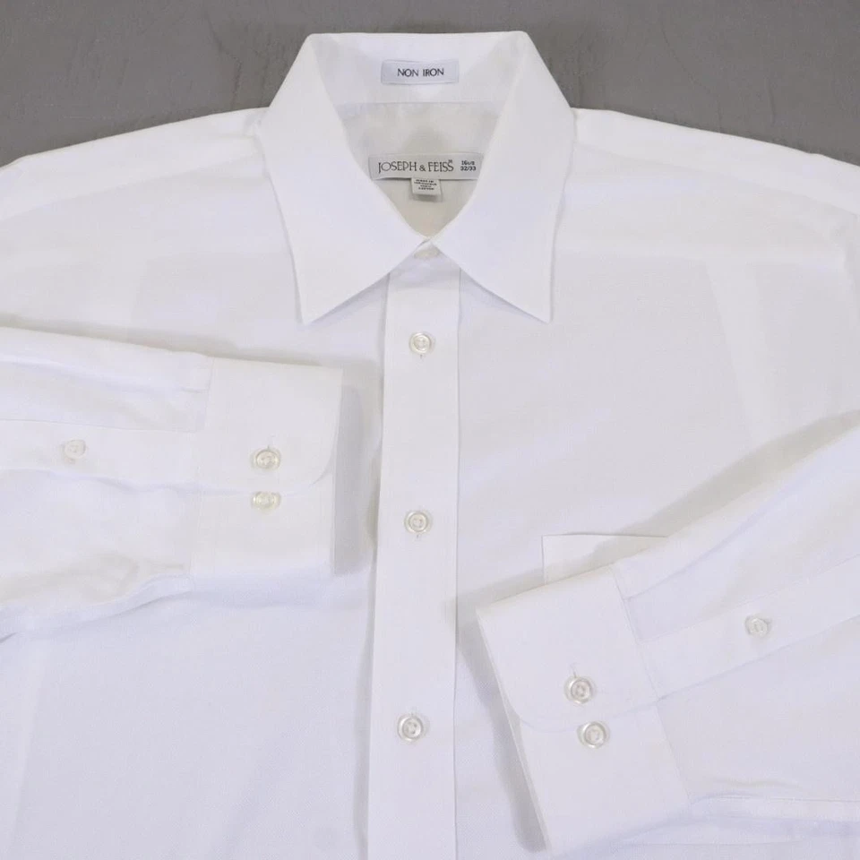 Joseph & Feiss Shirt Mens 16 1/2 32/33 White Non Iron Dress Long Sleeve Cotton - Image 1 of 4