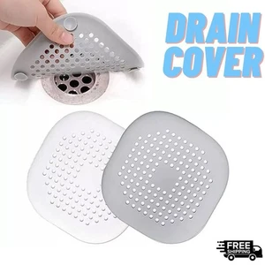 Silicone Bath Tub Floor Shower Drain Cover Hair Catcher Sink Strain Filter UK - Picture 1 of 11