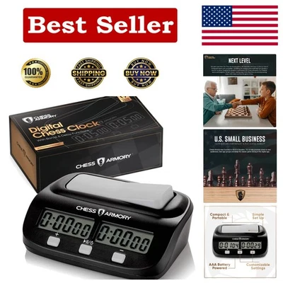 Reloj de ajedrez digital ligero con controles fáciles de usar para todos los jugadores Foto 1 de 4