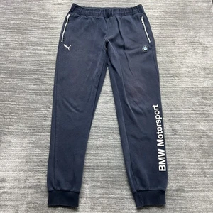 BMW Motorsport Sweatpants Size L Mens Puma Joggers Tapered Blue - Picture 1 of 11