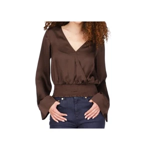 MICHAEL MICHAEL KORS gesmoktes Oberteil mit Kimonoärmeln (schokoladefarben) MED Neu mit Etikett - Bild 1 von 1