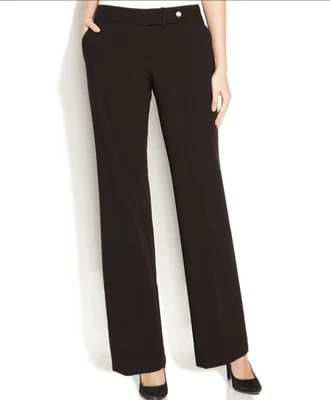 Calvin Klein Classic Fit Dress Pants Straight Leg Black Women's Size 6 - Image 1 of 4