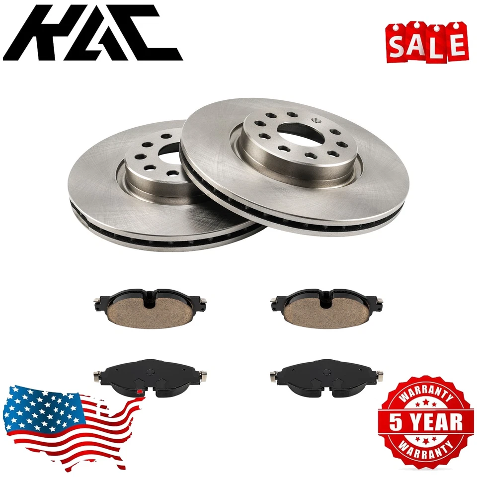 Durable Front Brake Rotor & Pads Kit Fits 2015-2016 Volkswagen GTI 6PR1200081 - Image 1 of 4