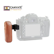 CAMVATE Wooden Handgrip Left w/ Quick ARCA Compatible Clamp Rig For Camera Cage