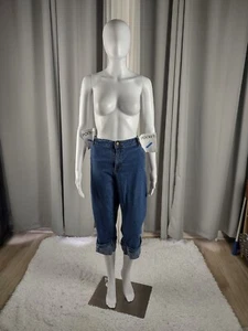 Rocawear Damen bestickt Baumwollmischung Denim blau Capri Jeans Größe 20 - Bild 1 von 12
