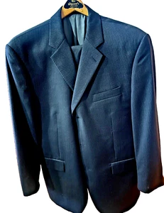 Michael Kors Men's Black Striped Wool Suit 42S Jacket, Pants - Picture 1 of 8
