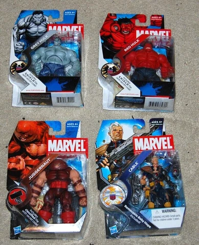 Hasbro Marvel Universe 3.75” Action Figure Lot Red Hulk Cable Grey Hulk Juggerna Cover