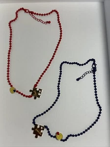 Kids Girls Best Friend Necklaces BFF Red Blue - Picture 1 of 3