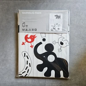 Juego de funda nórdica y funda de almohada IKEA Barnslig Park TWIN blanco negro a rayas animales - Imagen 1 de 3