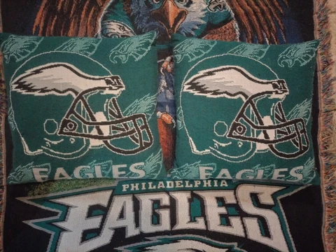 Philadelphia Eagles Throw Blanket & Pillows/ Home Decorations for The SUPER BOWL Cover