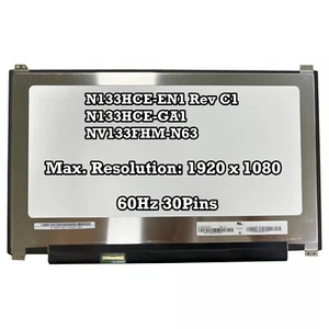 N133HCE-EN1 Rev C1 N133HCE-GA1 NV133FHM-N63 LCD Screen Replacement 30Pins 60Hz - Picture 1 of 2