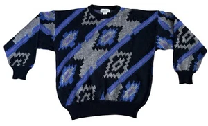 Method Men's Sweater Size XL Wool Blend Geometric Abstract Grandpa Vintage - Picture 1 of 9