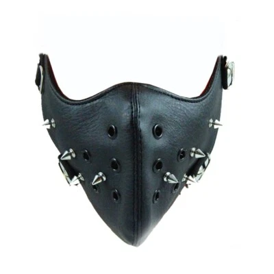 Gothic Punk Motorbike Mask Spike Pointed Rivets Motorcycle Studded Face Mask - Image 1 of 4