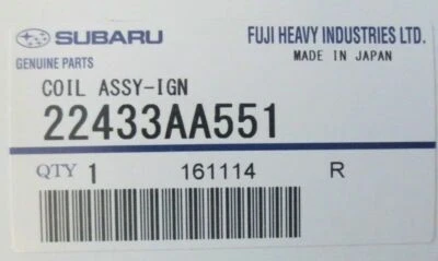 Genuine Subaru Ignition Coil 22433AA551 2004 2005 Impreza WRX EJ205 Turbo OEM - Image 1 of 2