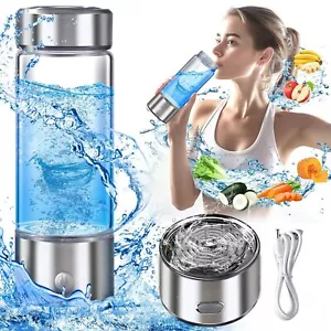 Portable Hydrogen Water Ionizer Machine Rechargeable Health Cup for Travel 420ml - Picture 1 of 23