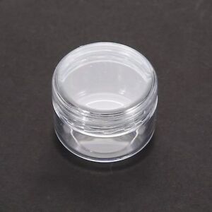 Plastic Pot Clear-Empty -3ml/5ml Screw top For Nail Art - Glitter Samples Craft 