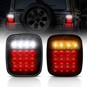 For Jeep Wrangler TJ 1997-2006 Smoked LED Rear Tail Light Backup Brake Turn Lamp - Picture 1 of 12