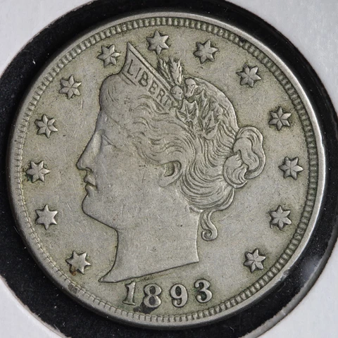 1893 Liberty V Nickel CHOICE AU E149 AHN Cover