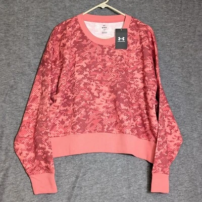 Under Armour Sweatshirt Women's Size Large Rival Fleece Camo Crew Loose - Image 1 of 4