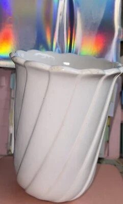 Vase weiß Blumenvase Deko Tischvase Bodenvase Dekovase Keramik groß breit Boden - Bild 1 von 4