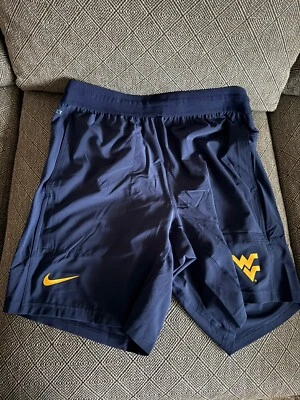 Nike West Virginia Football WVU Shorts Navy Sideline Woven Sz L DRI FIT NWOT - Image 1 of 4
