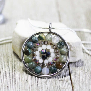 Fancy Jasper Mandala Necklace is a perfect zen gift matches almost any outfit - Picture 1 of 2