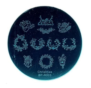 Merry Christmas Nail Art Decorating Themes Stamping Template Image Plate R003 - Picture 1 of 3