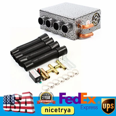 Calentador Auxiliar Coche 12V, Calentador Auxiliar Compacto Universal Bajo el Tablero 4 Puertos Foto 1 de 4