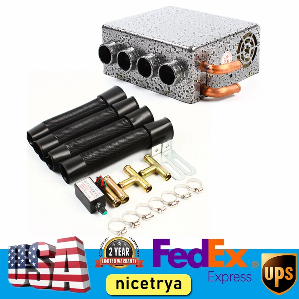 Calentador Auxiliar Coche 12V, Calentador Auxiliar Compacto Universal Bajo el Tablero 4 Puertos Foto 1 de 4