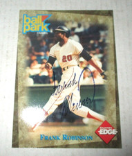 Frank Robinson Signed 1995 Collectors Edge Ball Park Franks Card