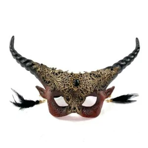 Red & Gold Majestic Maleficent Queen Women Cosplay Masquerade party mask - Picture 1 of 8