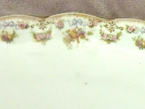ANTIQUE Limoges FRUIT Basket FLORAL PLATTER Plate La Seynie France CMC 16 1/2" - Picture 1 of 6