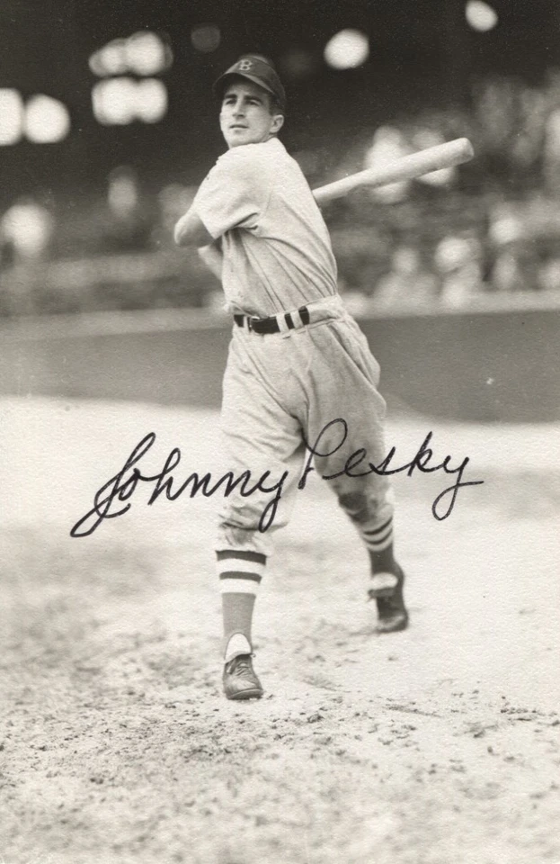Johnny Pesky autographed vintage Boston Red Sox Rowe postcard - Image 1 of 1