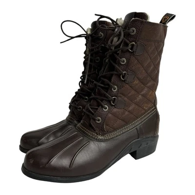 Ariat Boots Womens Size 7.5B Quilted Lace Up Waterproof Winter Shearling Lined - Image 1 of 4
