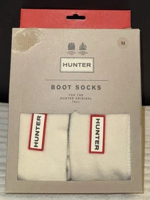 Hunter UAS3000AAA High Knee Boot Socks For Women Size M - Cream - Image 1 of 2