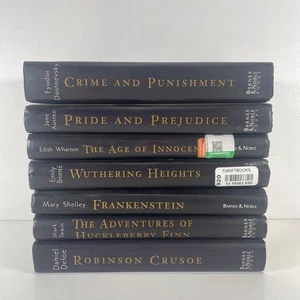 Lot of 7 Barnes & Noble Classics Literature HC Black Dust Jacket Books - Bild 1 von 2