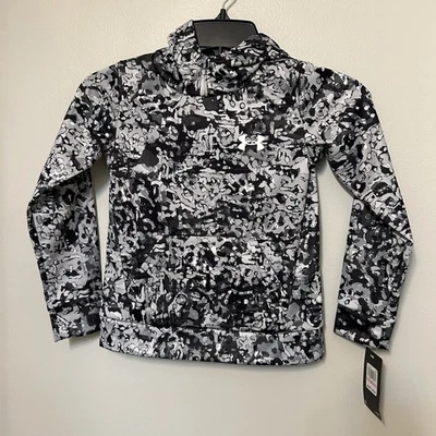 Girls Under Armour Size 6 Gray Printed Hoodie Sweatshirt msrp $45 NWT Sports New - Image 1 of 4