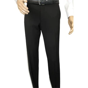 Pantalones de pavo MONO para hombre 100 % lana frente liso ajuste regular 2501-01 negros - Imagen 1 de 5