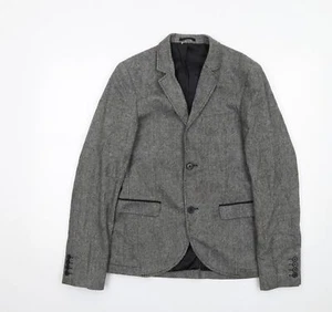 Topman Mens Grey Wool Blend Blazer Size 38 Reg - Picture 1 of 10