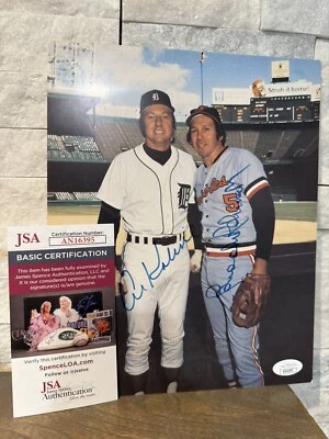 AL KALINE (Hof) / Brooks Robinson Dual Autograph 8x10 Photo - JSA Authenticated - Image 1 of 4