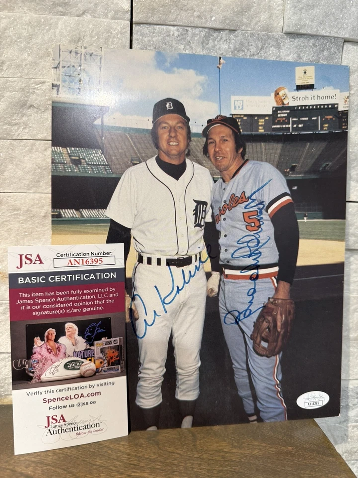 AL KALINE (Hof) / Brooks Robinson Dual Autograph 8x10 Photo - JSA Authenticated - Image 1 of 4