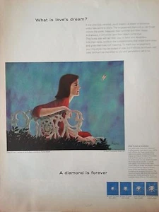 1964 Debeers Dream Of Love Painting ByThomas Vincent Original Print Ad - Picture 1 of 1