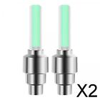 2X 2x LED Flash Tyre Wheel Valve caps light for bicycles Motorbicycle Car Green