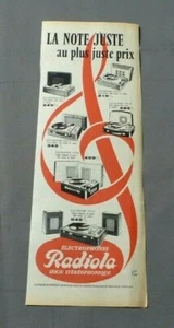 PUB PUBLICITE ANCIENNE ADVERT CLIPPING 260419 / ELECTROPHONES RADIOLA STEREOPHON - Picture 1 of 1