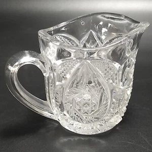 Antico piatto giocattolo cremoso per bambini vetro trasparente sew US Glass Buzz Saw circa 1907 - Foto 1 di 7