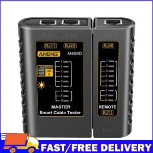 M469D RJ45 RJ11 Network Cable Tester Telephone Line Detector (Black) - Afbeelding 1 van 12