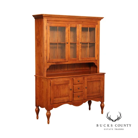 Ethan Allen 'Country Crossings' Two-Piece Maple China Cabinet Hutch Cover