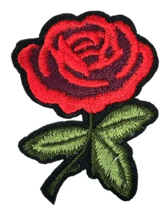 Patch Sew On Iron On Embroidered Clothing Hats Jackets Coat ROSE FLOWER A162 - Picture 1 of 3