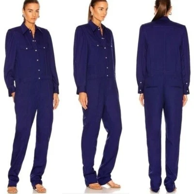 Mono Isabel Marant azul real con cuello frontal a presión 40 nuevo sin etiquetas Foto 1 de 4